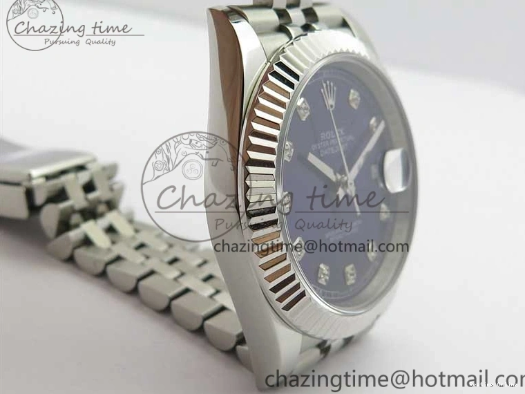 1225 EasyCare DateJust 41mm 126334 SS BP Maker 1:1 Best Edition New Version Blue Crystal Dial on Jubilee Bracelet 3022